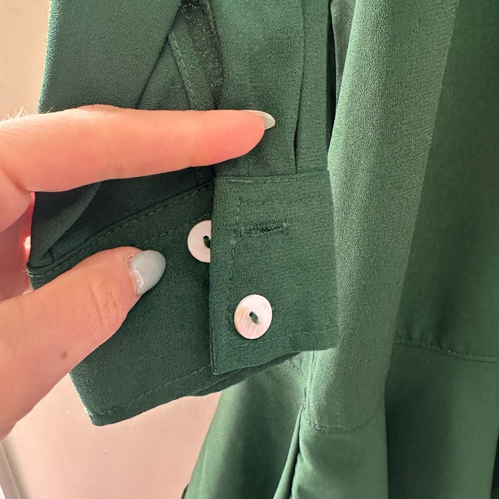 Tuckernuck Button Front Collared Green Mini Dress… - image 4